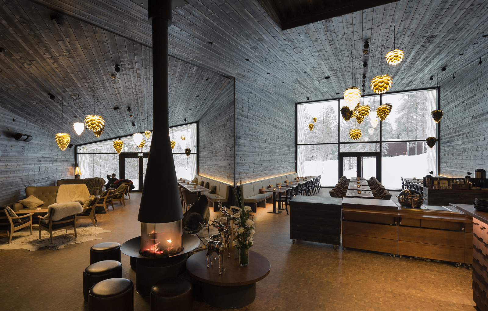 Arctic TreeHouse Hotel restaurant Designed by Studio Puisto Architects