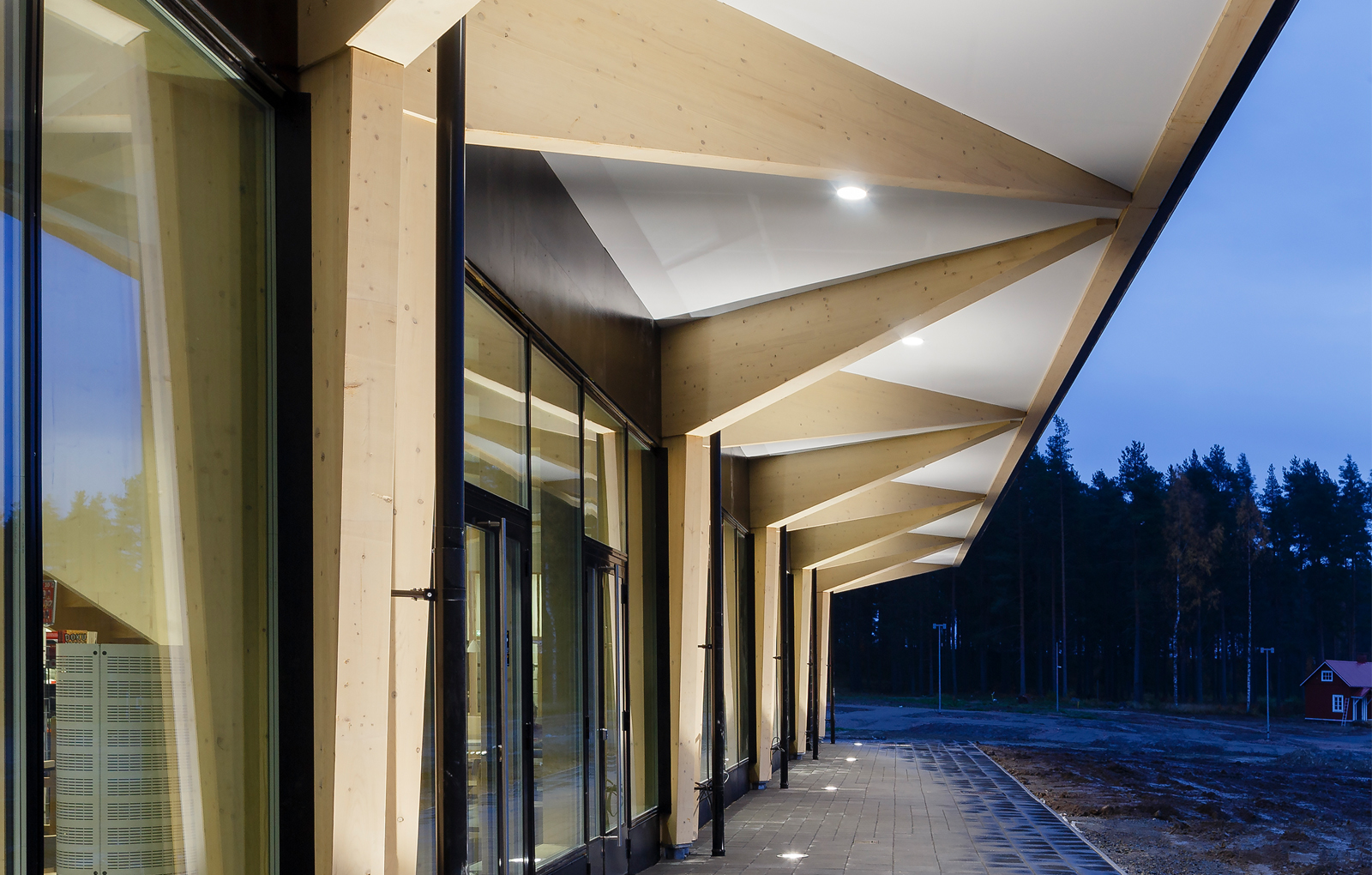 Rest Area Niemenharju wooden exterior Designed by Studio Puisto Architects